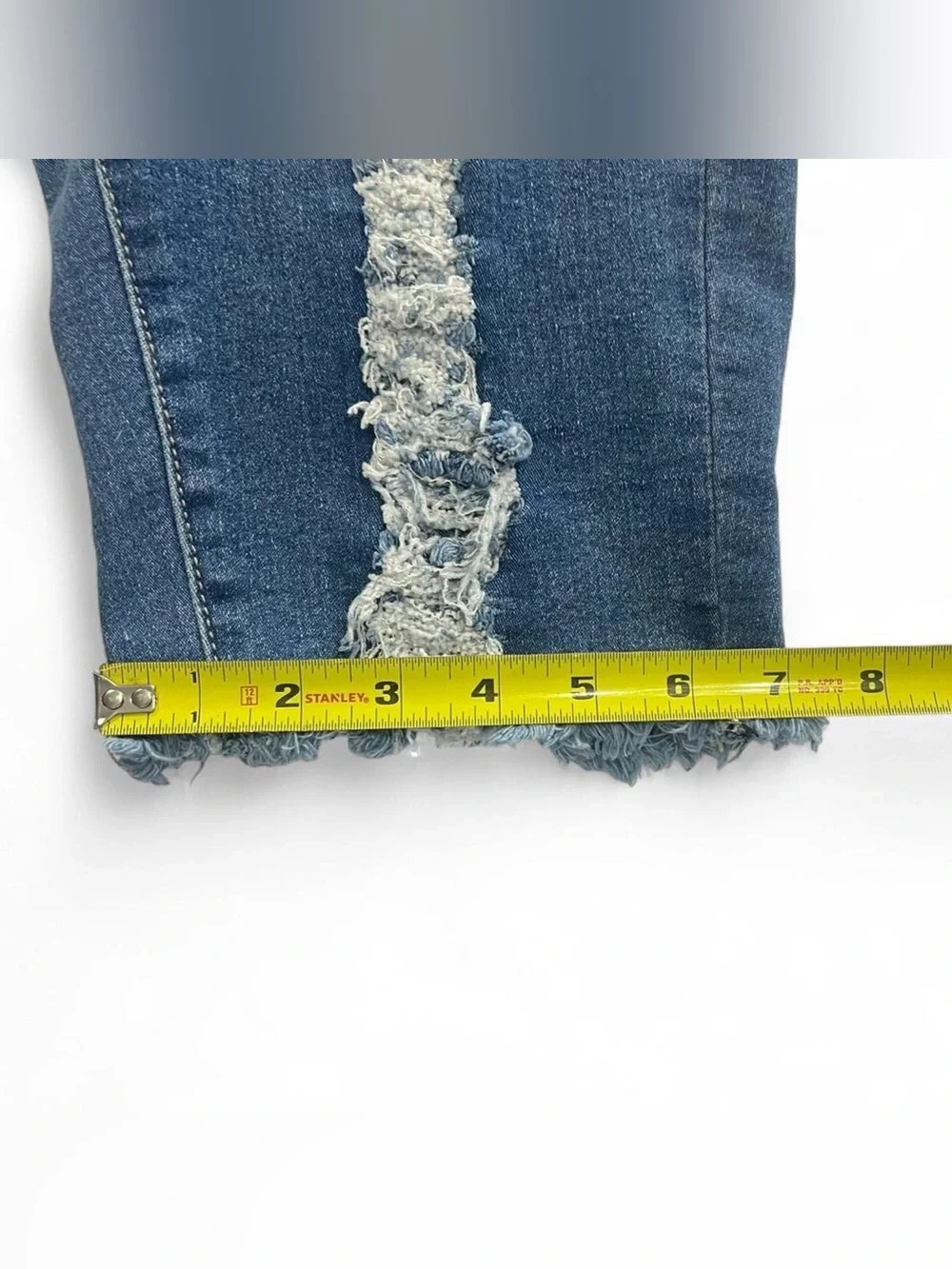 Fashion Nova Ripped Denim Capri Shorts Women’s Size 15 Distressed Long Jorts